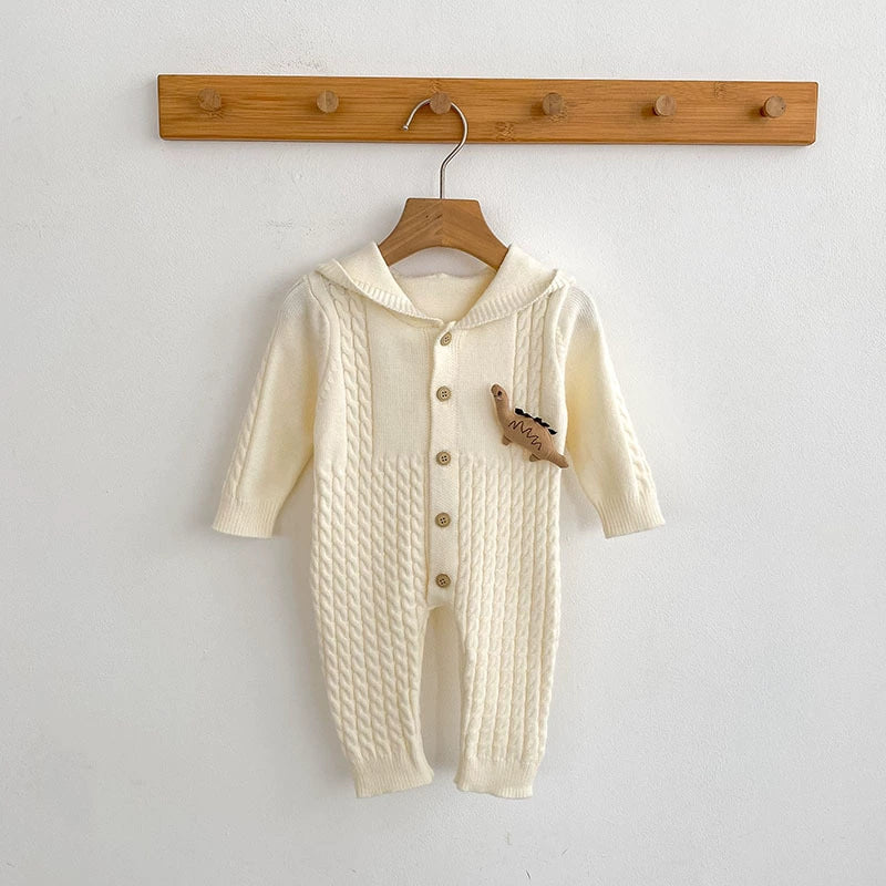 Autumn Arrival Unisex Baby’s Solid Color Geometric Jacquard