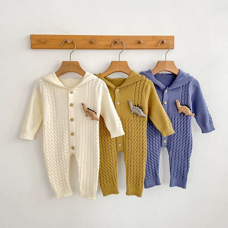 Autumn Arrival Unisex Baby’s Solid Color Geometric Jacquard